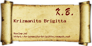 Krizmanits Brigitta névjegykártya