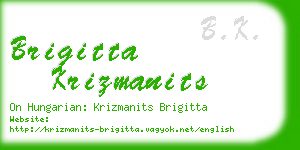 brigitta krizmanits business card
